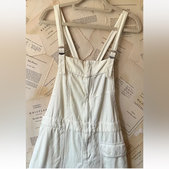Free People Patchwork Overall Jumpsuit Crochet Lace Wide Legs Ivory - Picture 3 of 6